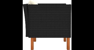 Tuinstoel – Tuinmeubel – Buitenstoel – Rattan Stoel – Loungestoel – PE Rattan & Eucalyptus Hout – Comfortabele Zitkussens