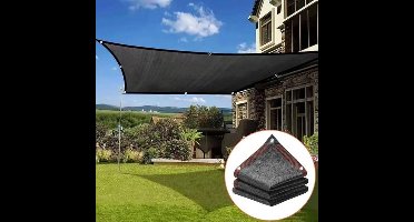 Zwarte zonweringdoek, 90% lichtwerend, geschikt voor tuinen en hondenhokken, multifunctioneel, zonweringdoek met geperforeerde randen, geschikt voor tuinen, kassen en terrassen (zwart, 2x5 meter)