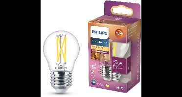 Philips LED Kogellamp Transparant - 25W - E27 - Dimbaar warmwit licht