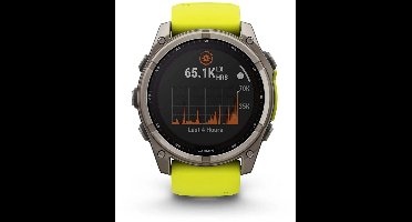 Garmin Fenix 8 Solar Sapphire 51mm - Titanium Graphite/Yellow - Multisport GPS Smartwatch - Solar - Sapphire - 51mm