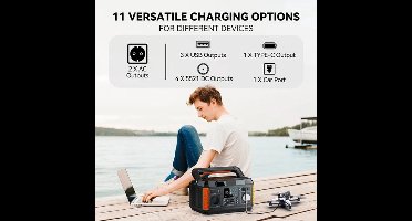 Draagbare Powerstation – Mobiele Accu – Noodstroom – met Zonnepannel - Zakelijke Energie – 520Wh Capaciteit – Zuivere Sinusgolf AC – Meerdere Aansluitingen