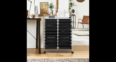 Bakkerskarretje – Opbergtrolley – Ladewagen – Werkbankwagen – Gereedschapskar – 20 Lade – Standaard Maat 87x37x63 cm – Staal Gegalvaniseerd Met Wielen