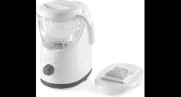 Core® Stoomkoker baby - Stomer en Blender - 6-in-1 Multifunctionele Baby Cooker - Wit/Grijs/Transparant -28cm x 24cm x 32 cm