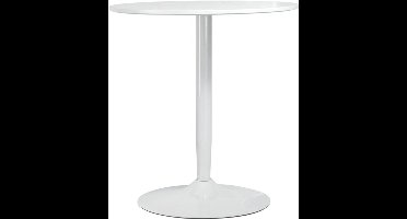 Ronde Eettafel – Tafel Voor Twee – Bistrotafel – Keukentafel – Compacte Tafel Wit – Stalen Onderstel – 70 x 70 cm – Stevig & Modern