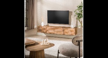 Zwevend TV meubel Ocean - Mangohout - naturel - 160x35x45 cm