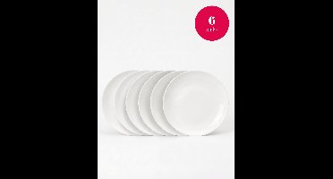 vtwonen - Borden - Dinerborden - Porselein - Wit - 25,5 cm - Set van 6