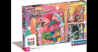 Clementoni Kinderpuzzels - Trolls 3 Puzzels van 48 Stukjes, Puzzel, 4+ jaar - 25292