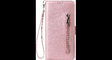 Shop4 - Samsung Galaxy S20 Hoesje - Wallet Case Cabello met Ritssluiting Rosé Goud