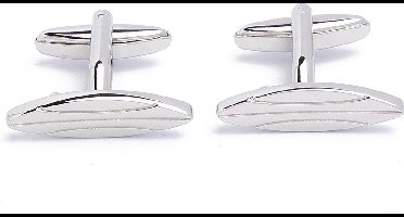 Manchetknopen - Surfboard Zilverkleurig Ovaal Breed Klassiek