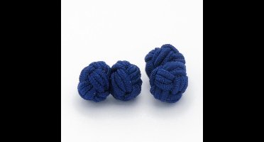 Manchetknopen - Zijden Knoop Blauw Semidonker