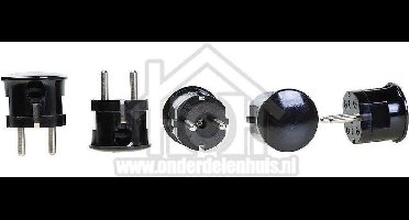 Universeel Stekker Randaarde, Zwart Stekker met haakse zij-invoer 61297