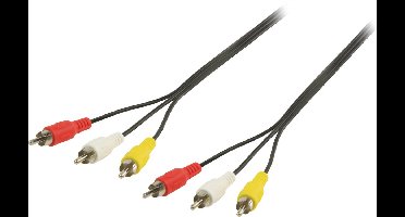 Valueline Vlvp24300b20 Rca Av-kabel 3x Rca Mannelijk - 3x Rca Mannelijk 2,00 M Zwart