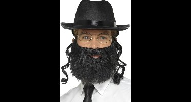 Smiffys - Rabbi Kostuum Accessoire Set - Zwart