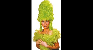 Peggy krullenbol pruik neon groen