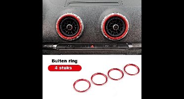 8 Stuks Luchtrooster Decoratie Ringen Aluminium Geschikt Voor Audi A3 8V S3 8V Q2 Rs3