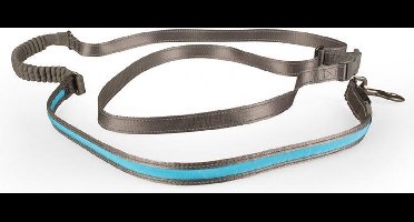 Duvo+ Metal jogging lijn flash light usb nylon Blauw 180-250cm/25mm