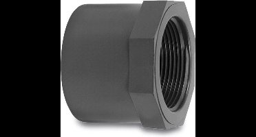 VDL Verloopring PVC-U 63 mm x 1 1/2" lijm spie x binnendraad 16bar grijs