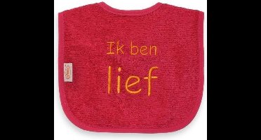 Funnies Slabber Ik Ben Lief Junior 40 Cm Katoen Roze