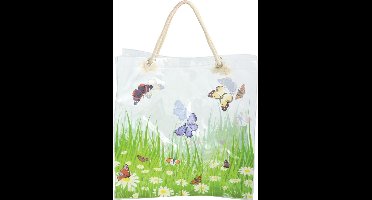 Esschert Design Boodschappentas Bloemenveld 23 Liter Pvc Groen