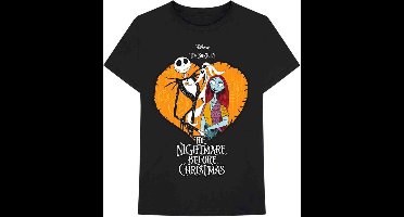 Disney The Nightmare Before Christmas - Heart Heren T-shirt - S - Zwart