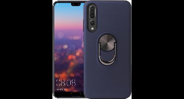 Hoesje Geschikt voor Huawei P20 hoesje Shockproof Armor case - back cover – TPU – Blauw
