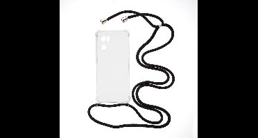 Shop4 - OnePlus Nord CE 2 5G Hoesje - Zachte Back Case TPU Siliconen met Koord Zwart