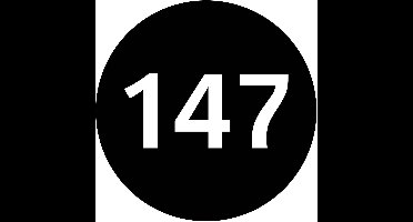 Containerstickers Huisnummer "161" - 25x25cm - Zwart met Witte Cirkel - Set van 4 dezelfde Vinyl Stickers - Klikostickers