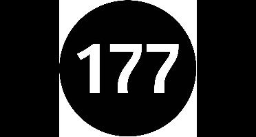 Containerstickers Huisnummer "191" - 25x25cm - Zwart met Witte Cirkel - Set van 4 dezelfde Vinyl Stickers - Klikostickers