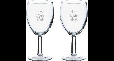 Gegraveerde wijnglas 24,5cl De Bêste Mem-De Bêste Heit
