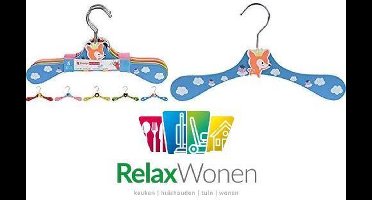 Relaxwonen - Kinderkledinghanger - Kledinghanger - Kinderen - Hout - Verschillende Kleuren - 5 Hangers - 28x16 cm