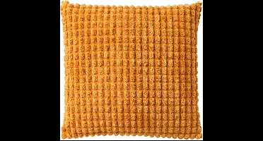 Dutch Decor ROME - sierkussen 45x45 cm - effen kleur - 3D-structuur - Golden Glow - geel - Inclusief binnenkussen - Luxe kussens voor woonkamer & bank