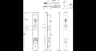 Oxloc Veiligheidsshild | RVS zwart recht PC92 | 250x35mm | SKG***