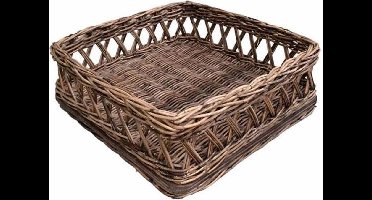Rieten Dienblad Met Triplex Bodem - 50x50 cm