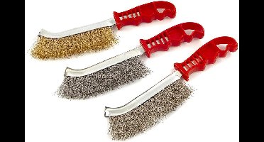 HBM 3 Delige RVS, Messing en Staalborstelset