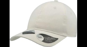 Atlantis Unisex 6 Paneel Organic Cotton Cap (Wit)