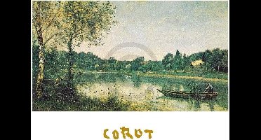 Kunstdruk J,B,C, Corot - L'étang de ville d'Avray 30x24cm