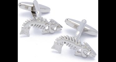 Manchetknopen - Visgraat Zilverkleurig Gedetailleerd