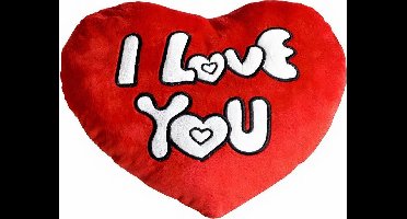 Kussen - Hart - I Love You - 35 cm - Rood- valentijn liefde