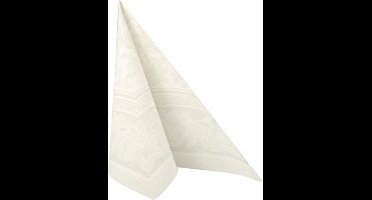 50 Servetten ROYAL Collection 1/4 vouw 40 cm x 40 cm wit Ornaments