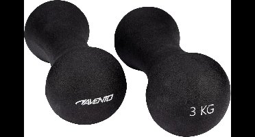 Avento Handgewicht Set - Bone - 2x 3 kg - Zwart