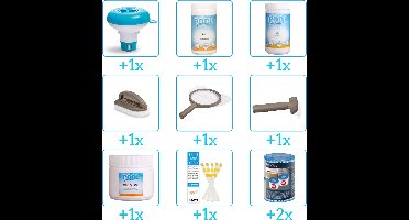 Spa Onderhoudsset - Compleet Onderhoudspakket - bevat Chloor - Scrubpad - Schepnet - Borstel - Testrips - Filters - Chloordrijver - PH-min en PH-plus (9-delig)