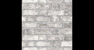 Noordwand - Homestyle - Behang - Brick - Wall - grijs - en - gebroken - wit