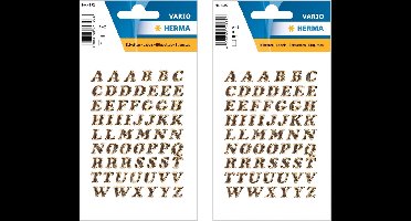 Herma Stickervelletjes Letter - 122x stuks - plak letters - alfabet A tot Z - goud/folie - 8 mm