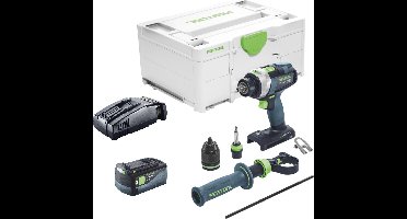 Festool TPC 18/4 I-Basic accu klopboormachine 18 V 75 Nm + 1x accu 5.0 Ah + snellader + systainer