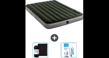 Intex Luchtbed - Twijfelaar - 137 x 191 x 25 cm - Groen - Inclusief Hoeslaken en Reparatieset