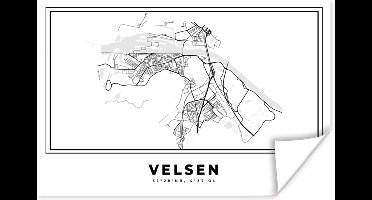 Poster Stadskaart – Zwart Wit - Kaart – Velsen – Nederland – Plattegrond - 30x20 cm