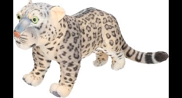 Living Earth serie - Pluche knuffel dieren Sneeuwluipaard van 35 cm. Lifelike knuffelbeesten - Cadeau voor jongens/meisjes