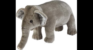 Ravensden Pluche olifanten knuffel - grijs - 28 cm - wilde dieren knuffels - Speelgoed voor kinderen
