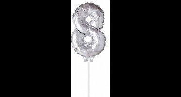 Folie ballon 8 zilver 40cm