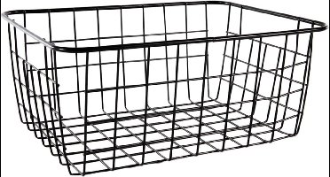 Svenska Living Draadmandje - zwart - 15 x 20 x 8 cm - metaal - opbergmand - sokkenmandje - Keukenmandjes